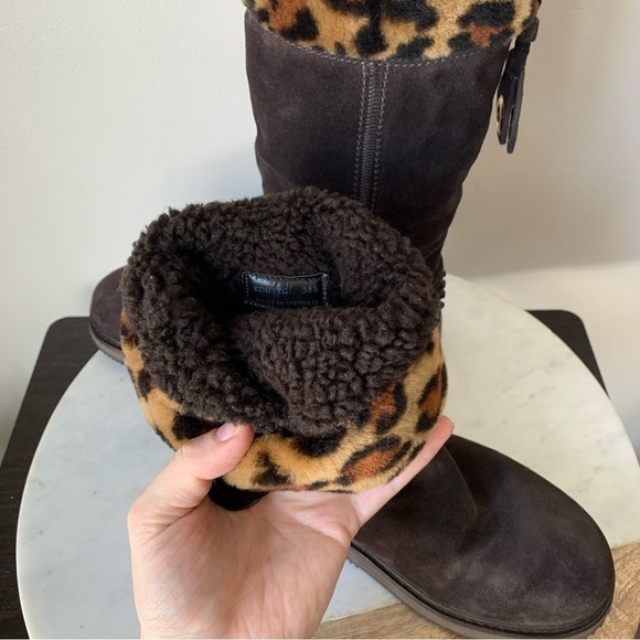 PRADA THE ORIGINAL CAR SHOE by PRADA Suede Brown Snow Boots Size 8 US 38.5 EU - Picture 14 of 16